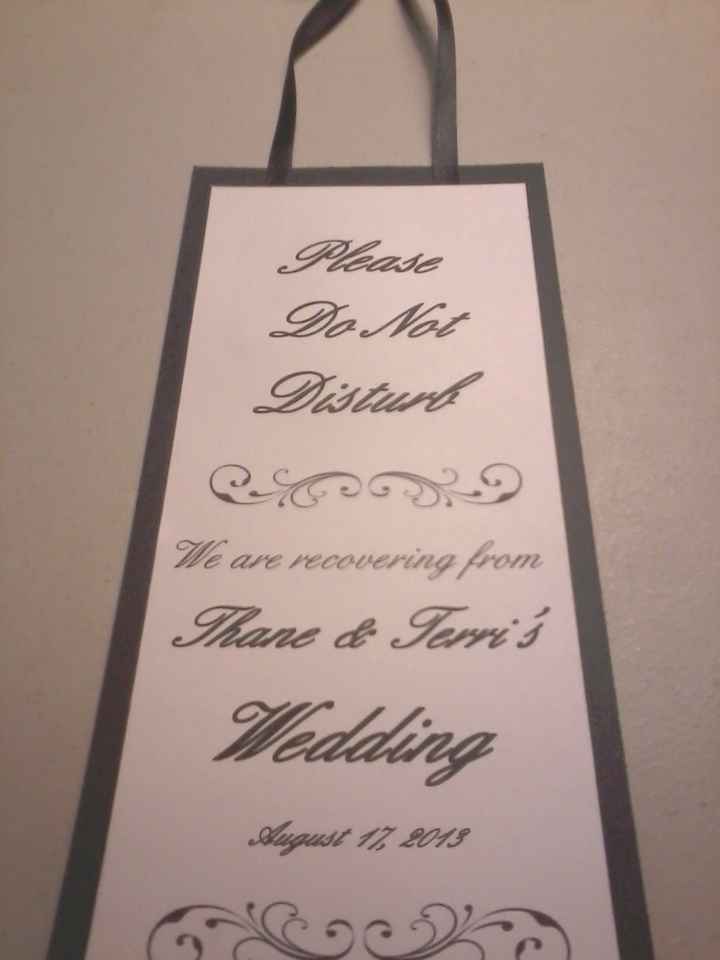 Another DIY..Hotel door hanger for OOT guests