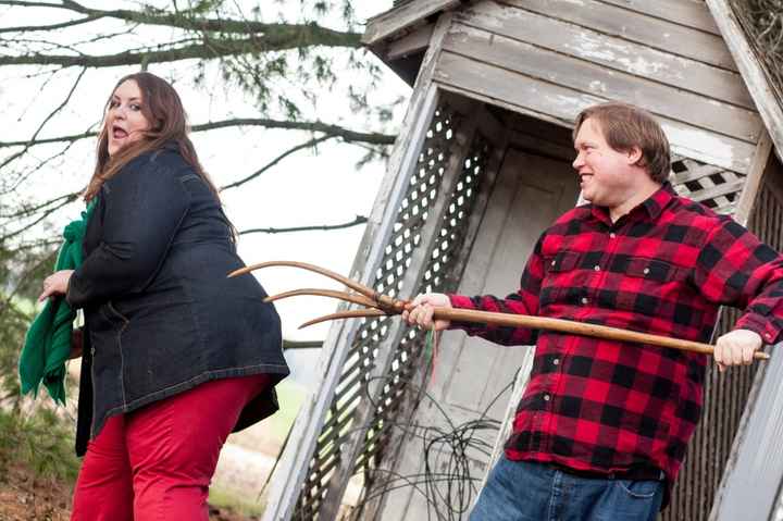 "Show us your FUNNIEST or most AWKWARD  photo from either your wedding or your  engagement shoot!