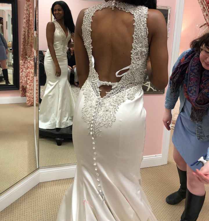 Open back cinched waist - 1