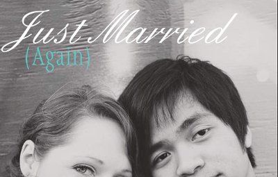 "Just Married Again" sign for the car