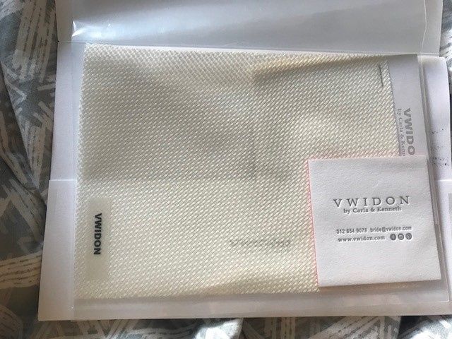 Fabric Swatch in Ivory (the actual color I chose for my dress)