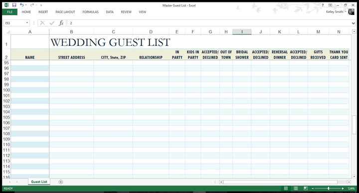 Guestlist format?