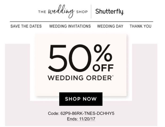 Shutterfly Wedding Sale