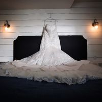 My dress hanging from the walls in our beautiful condos 