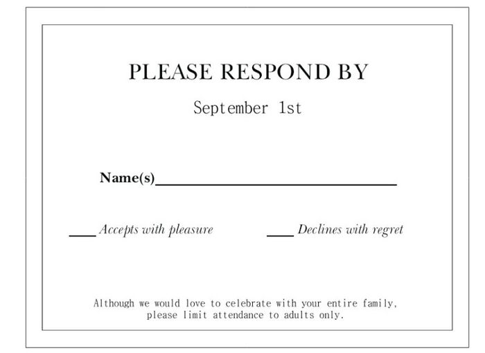 RSVP card