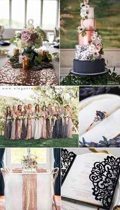 Rose Gold & Navy Blue