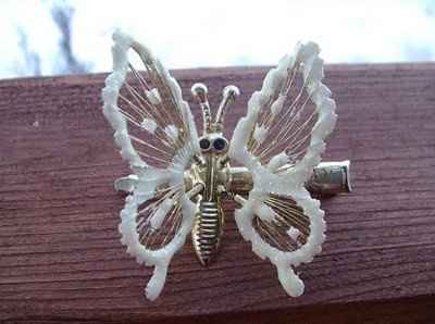 old school butterfly hair clips