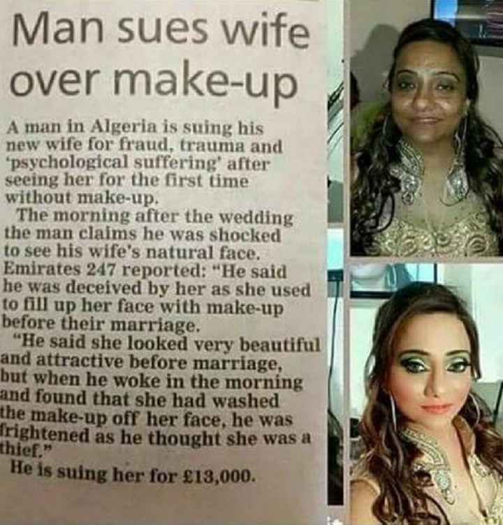 Man Sue's Wife Over Her Appearance