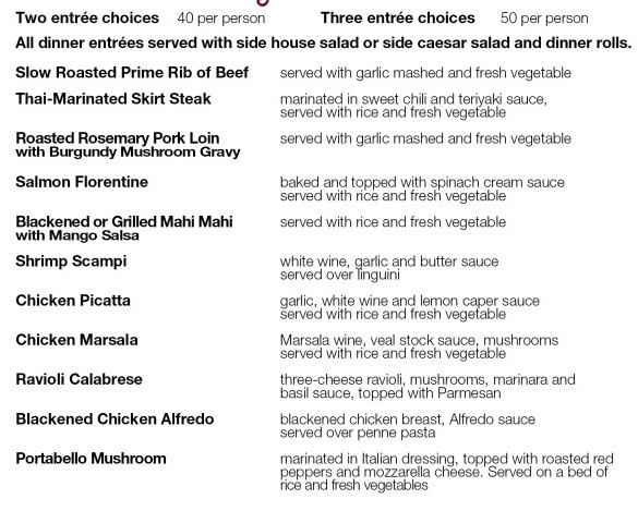 Menu choices... after invitations go out? FML.