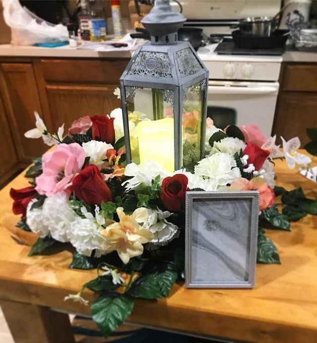 centerpiece with unfinished table number
