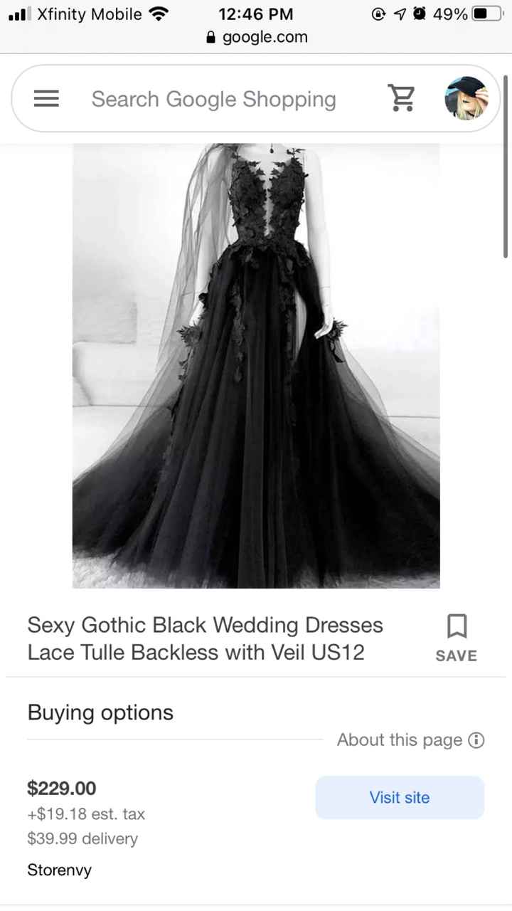 Halloween wedding and a black dress! Buying online? - 1