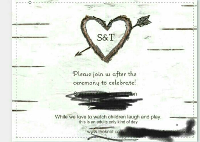 Help! How to phrase no children at the wedding?