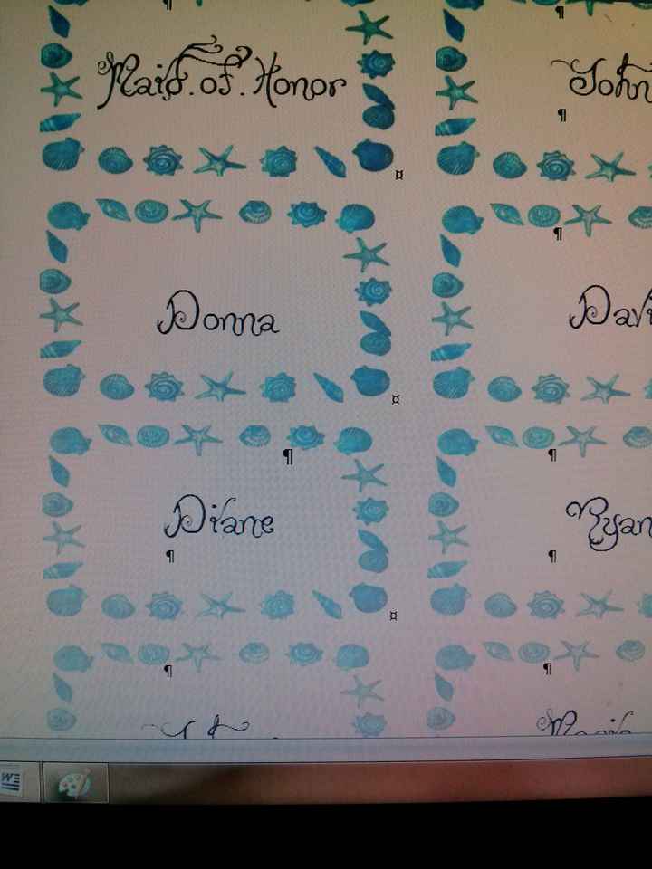 Escort card/place card template