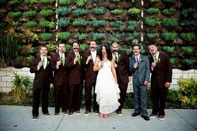 wedding colors with browns, blues, and greens