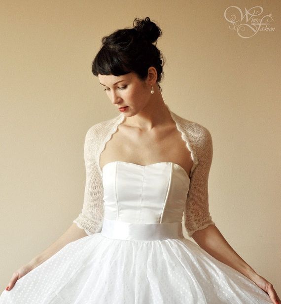 Which color sweater for champagne and ivory dress?  Pics?
