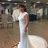 Here's me in the dress when my size came in but before my initial fitting, weird angle for my chubby