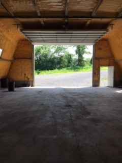 View inside the garage looking out