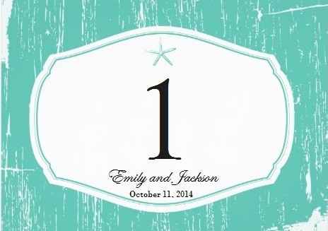 Beach Wedding Table Number Template Help!