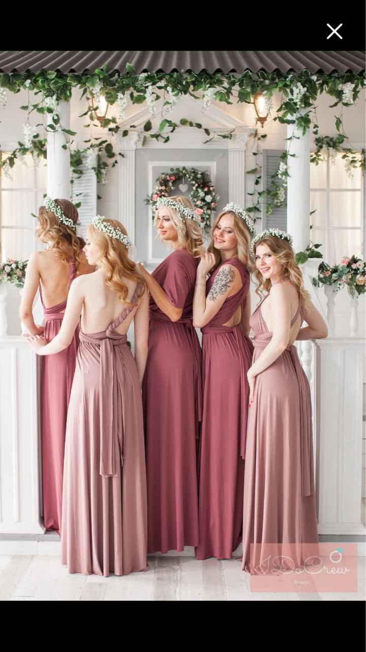 Trying to find right colored tie to match dresses - 1