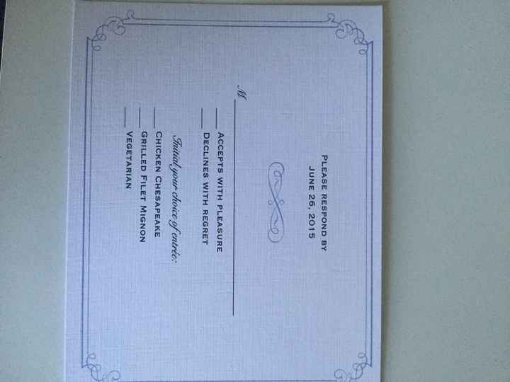 When did you order your invitations?  Who had choice of dinner items and how did you put on invitati