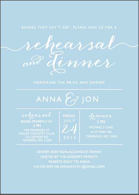 Invites for Rehearsal Dinner?