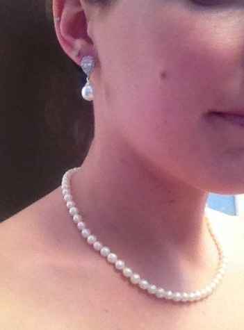 Can anyone recommend a place to buy pearl drop earrings?? Also, should I add a belt to my wedding dr
