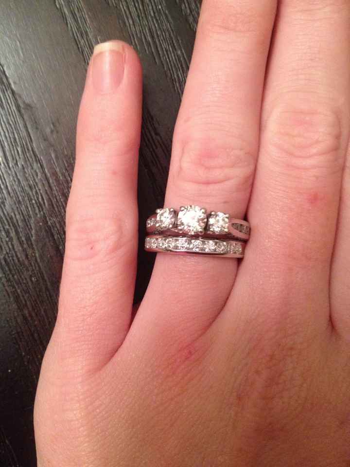 Three stone E-ring? Let's see your wedding band!