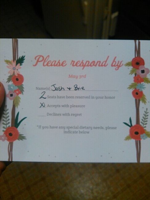 Response Card Wording