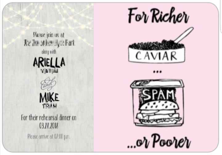 How are you spreading the word about your rehearsal dinner? - 1