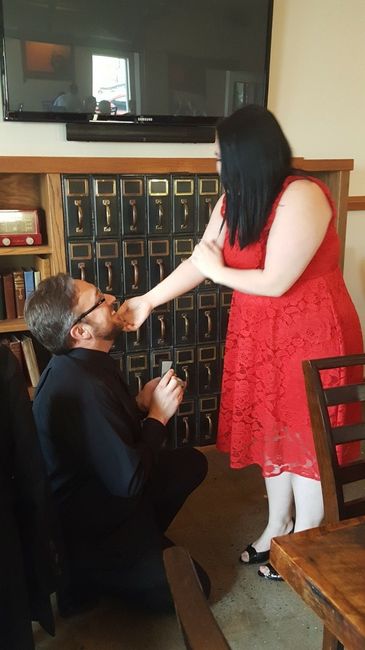 Post a photo of your fiance proposing!