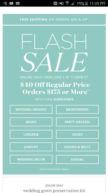 Davids Bridal Flash Sale