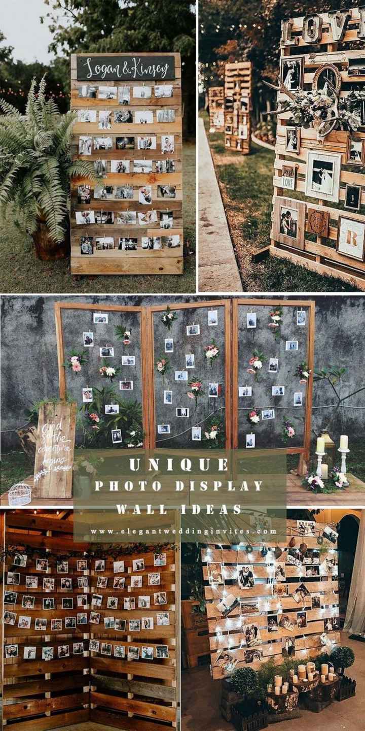 Displaying family members wedding photos at wedding - 1