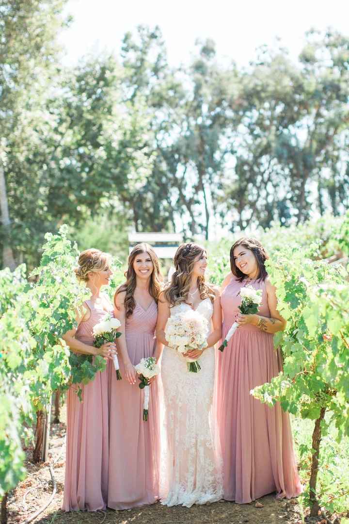 Blush brides & bridal party