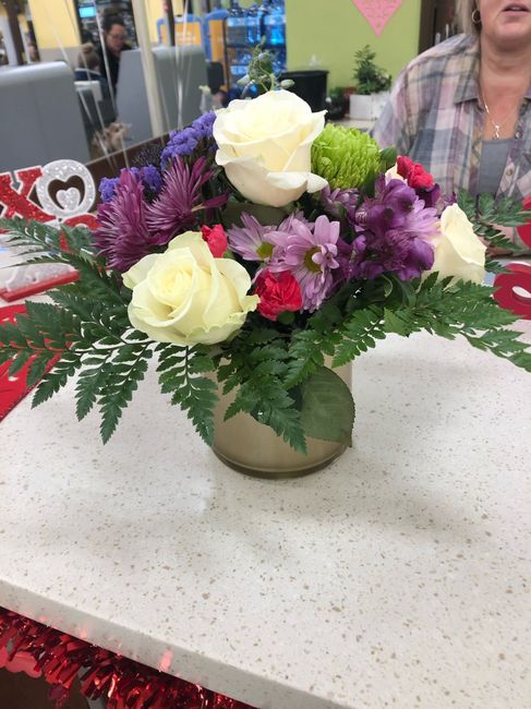 My floral centerpiece from Kroger (grocery) 2