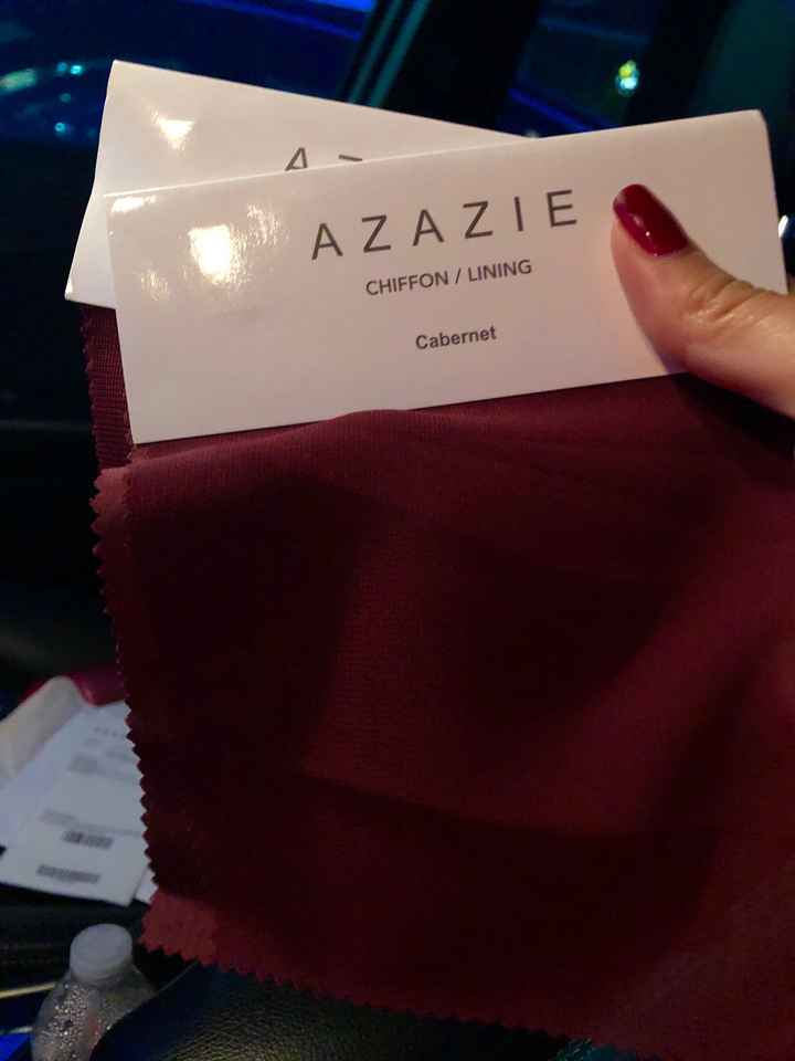 Show me your azazie burgundy bridesmaid dresses! - 2