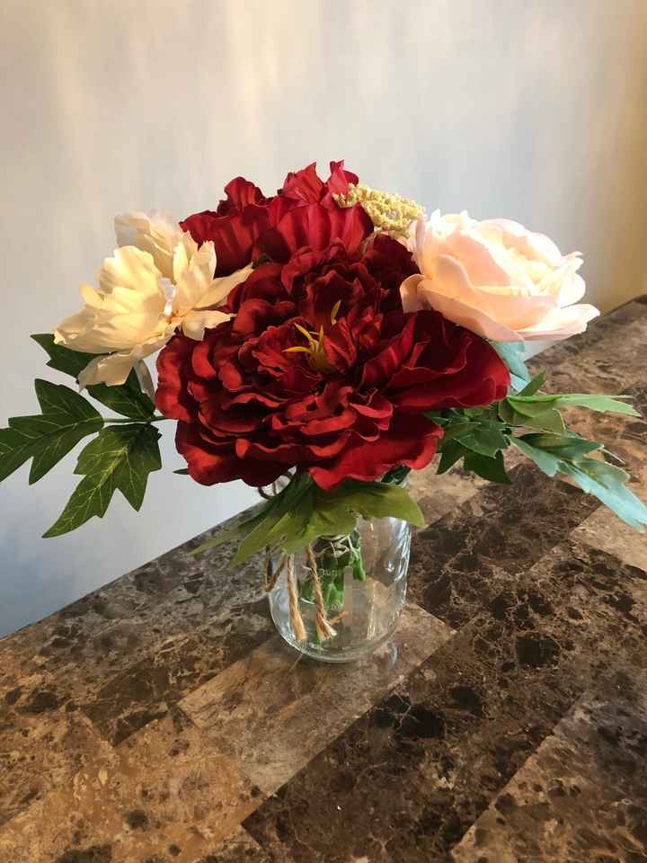 Do my diy mock centerpiece flowers look ok? - 1