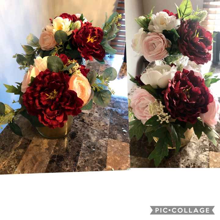 Do my diy mock centerpiece flowers look ok? - 1