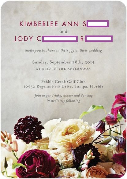 Invitation wording questions