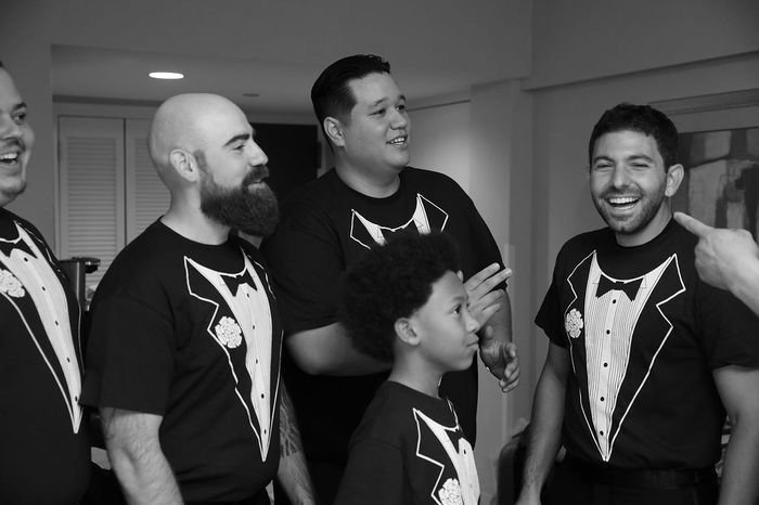 the guys getting ready/ goofing around