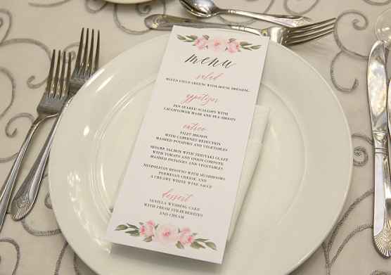 Menu and table cloth