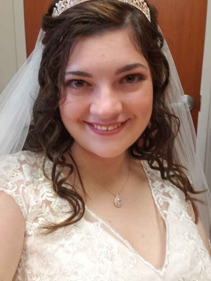 Happy bride just before the ceremony