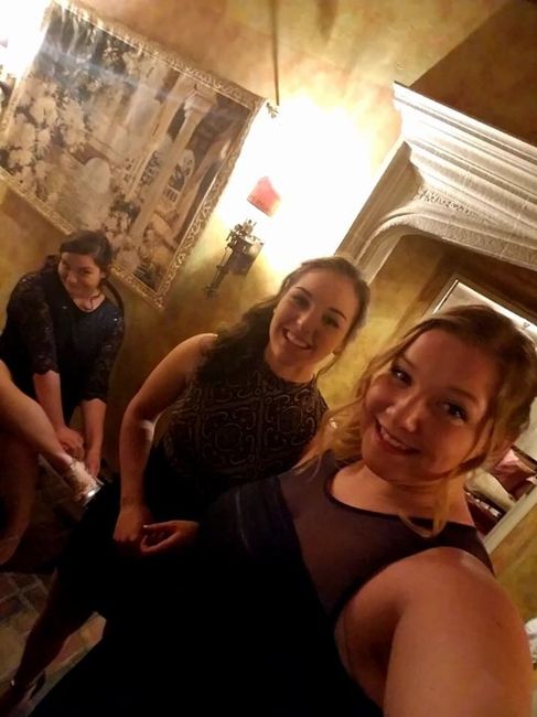 my daughter in the middle with her new stepsisters