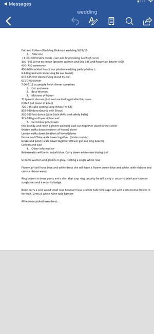 Order of the reception 2