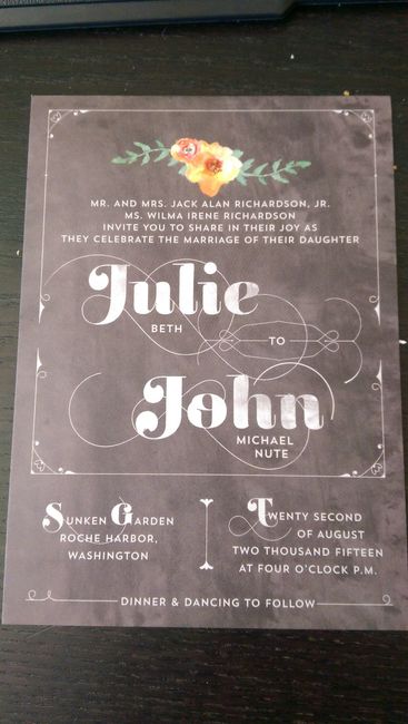 My Invitations came in!!! UPDATE in comments! (Pics)