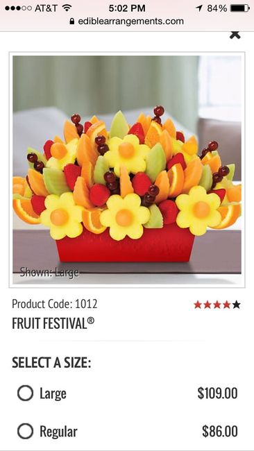 Edible Arrangements as Centerpieces