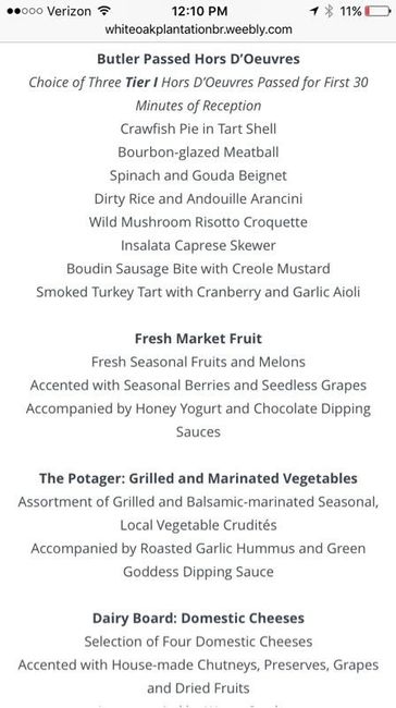 What does your menu consist of?