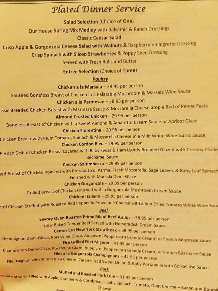 Plated Dinner VS Buffet