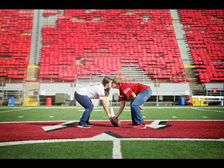 Football themed engagement photos