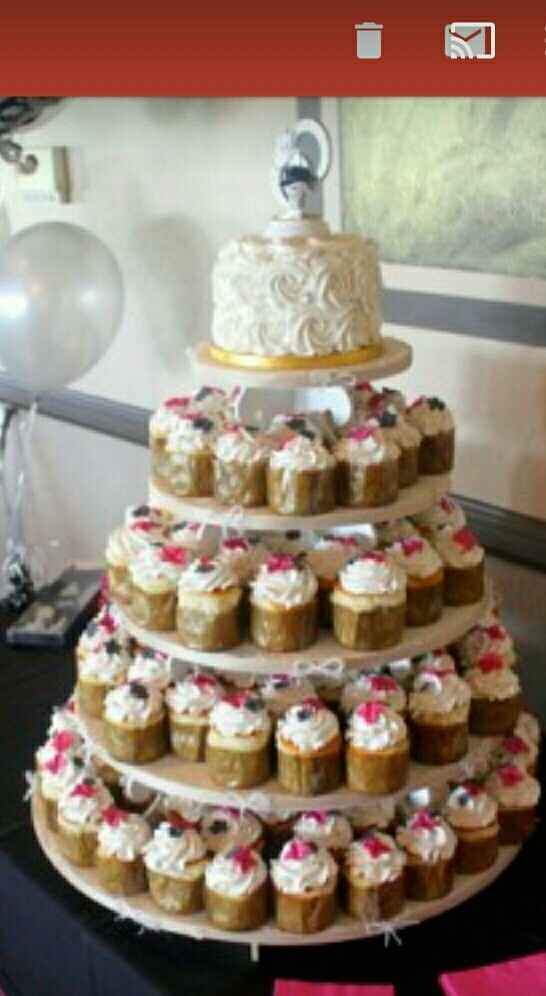 Small wedding cake plus cupcakes?