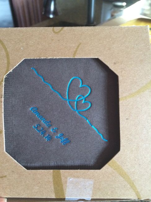 I got my guestbook and napkins!